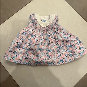 Hope & Henry 0-3 Floral Pink and Blue Girls Dress